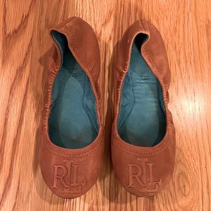 Ralph Lauren Brown Leather Flats